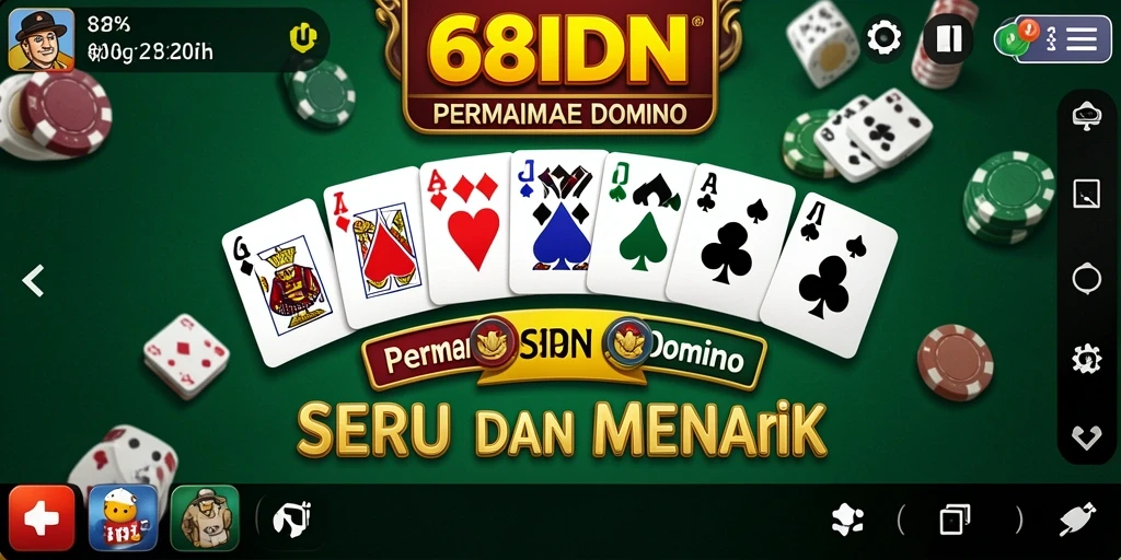 Screenshot gameplay Domino 68IDN yang seru dan menegangkan.