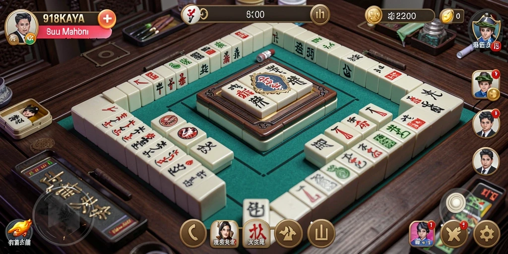 Screenshot utama menunjukkan gameplay Mahjong yang seru di 918KAYA.