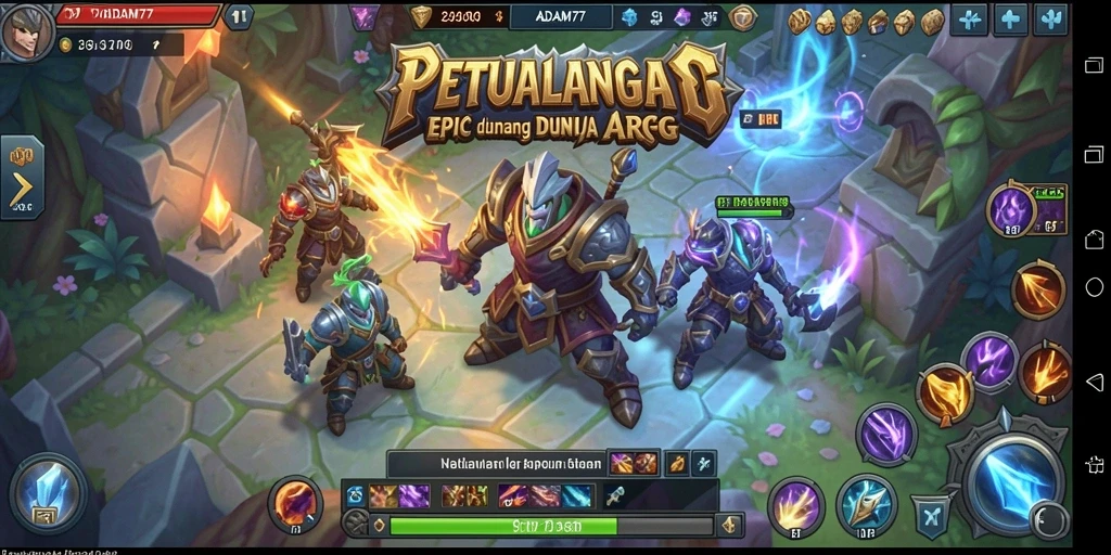 Tangkapan layar menampilkan aksi seru dalam game ARPG ADAM77.