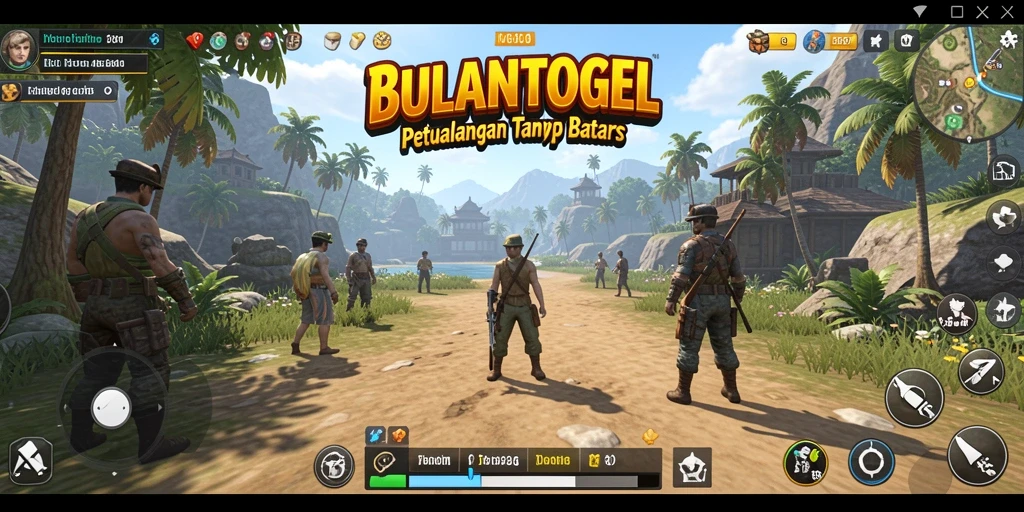 Tangkapan layar menunjukkan aksi mendebarkan di dunia terbuka BULANTOGEL.