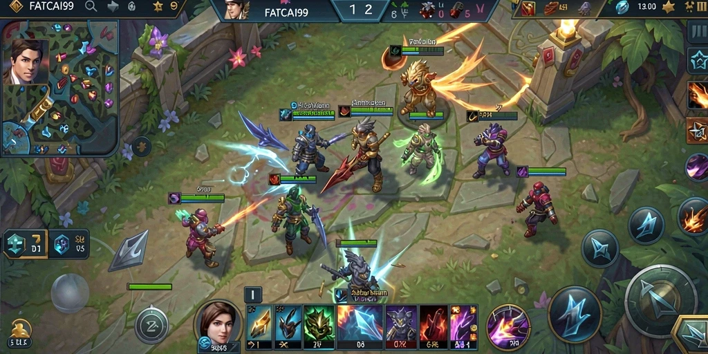 Screenshot dari gameplay intens di FATCAI99 dengan aksi hero yang seru.