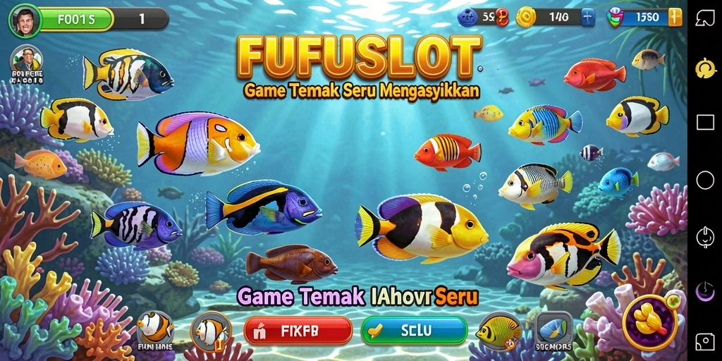Screenshot menunjukkan gameplay seru FUFUSLOT Tembak Ikan.