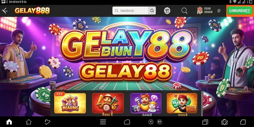 Screenshot utama GELAY88 dengan tampilan permainan Kasino yang mengasyikkan.