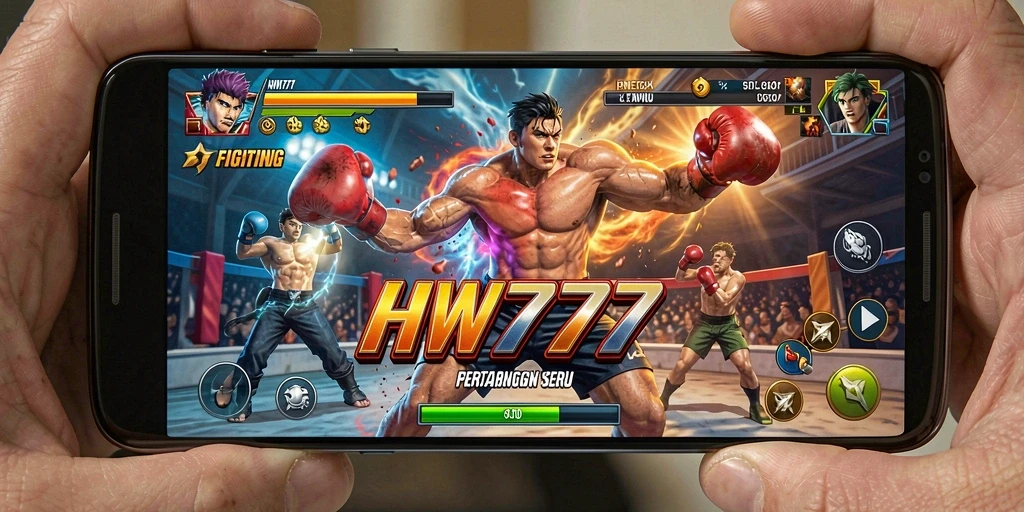 Gameplay HW777 menampilkan pertarungan seru antara karakter-karakter kuat.
