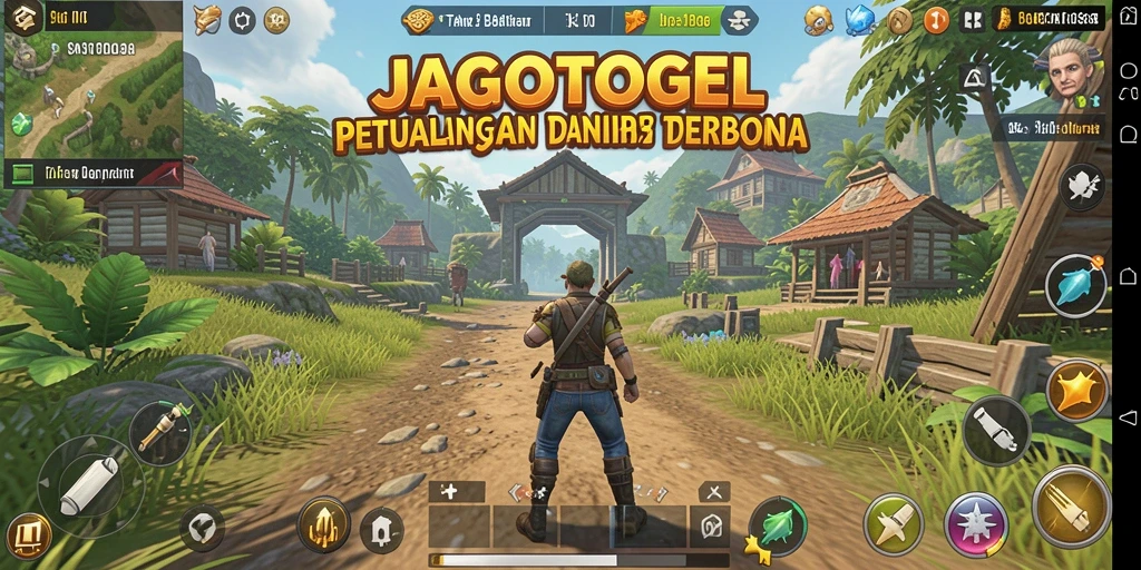 Screenshot JAGOTOGEL menampilkan aksi petualangan di dunia terbuka.