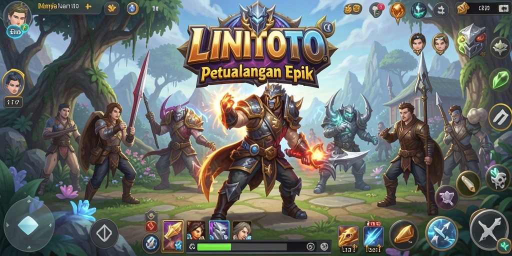Tampilan gameplay LINITOTO yang menakjubkan dalam pertempuran RPG.