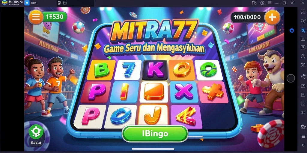 Screenshot gameplay MITRA77 menampilkan suasana seru dalam permainan Bingo.
