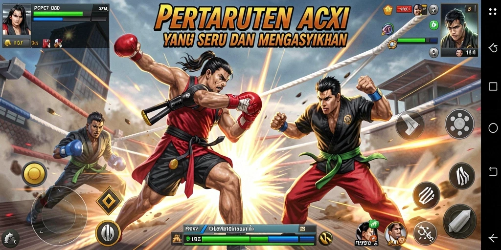 Tangkapan layar gameplay menarik dari PCPC7 saat bertarung.