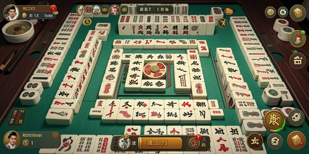 Tampilan menarik dari gameplay Mahjong di REZIXO.