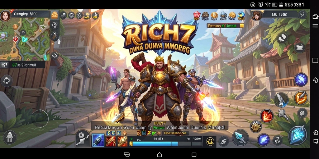 Tampilan gameplay menakjubkan dalam dunia RICH7 MMORPG.