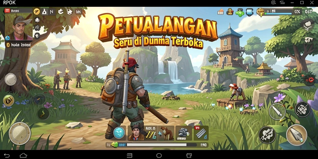 Tampilan gameplay RPOK yang menakjubkan di dunia terbuka.