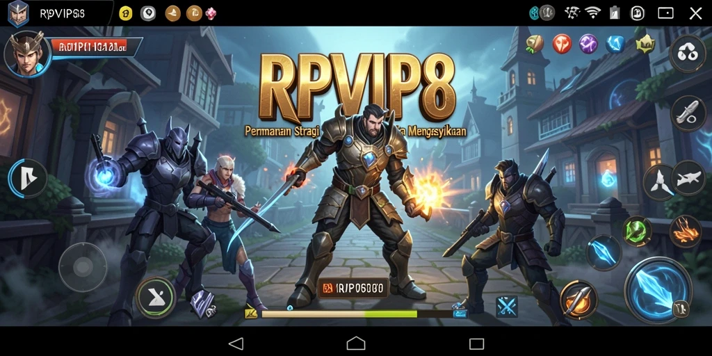 Tampilan gameplay epik dalam RPVIP8 dengan strategi yang mendalam.