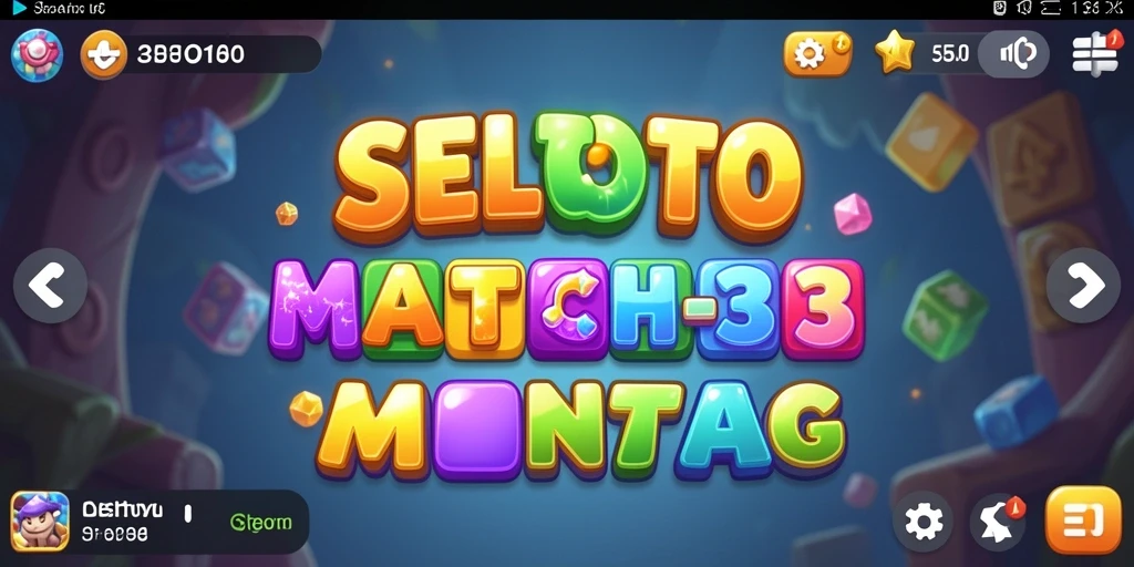Tangkapan layar gameplay <strong>SELTOTO</strong> dengan elemen Match-3 yang berwarna-warni.