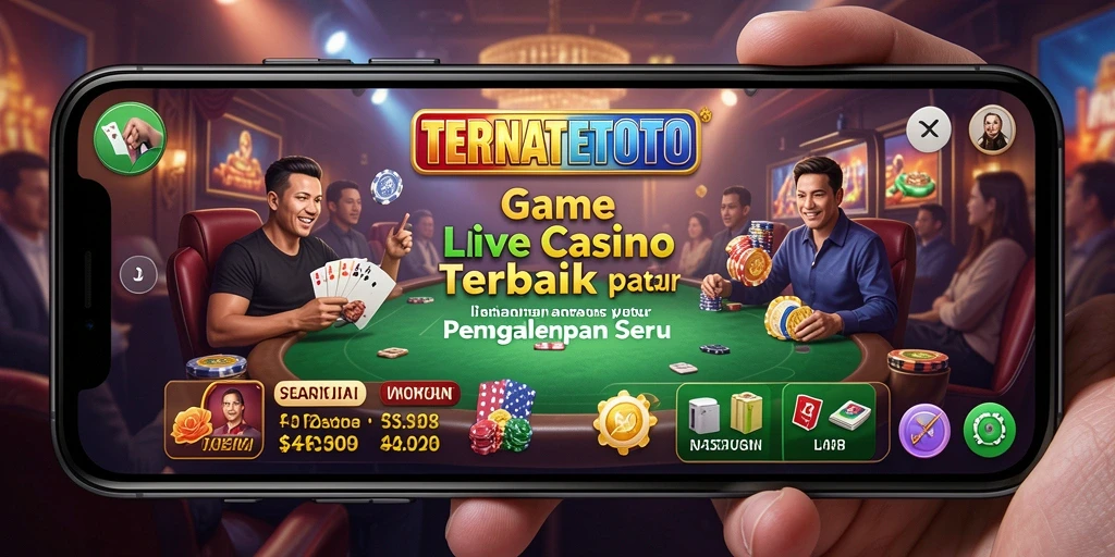 Screenshot gameplay TERNATETOTO yang menampilkan dealer langsung dan permainan seru.