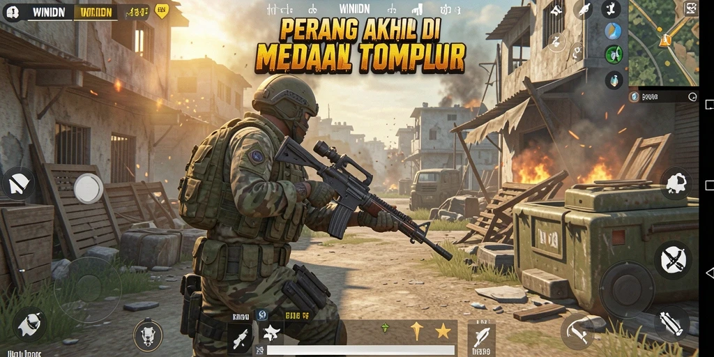 Tangkapan layar WINIDN menunjukkan pertempuran seru di Battle Royale.