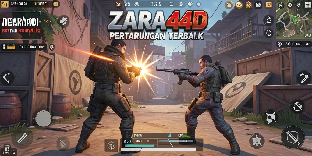 Tangkapan layar gameplay ZARA4D dengan aksi Battle Royale yang intens.
