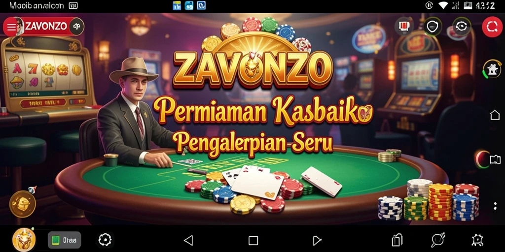 Tampilan gameplay ZAVONZO yang menyoroti keseruan kasino.